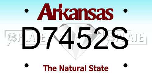 D7452S Arkansas License Plate