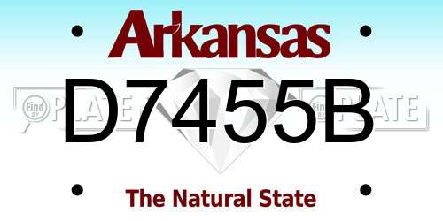 D7455B Arkansas License Plate