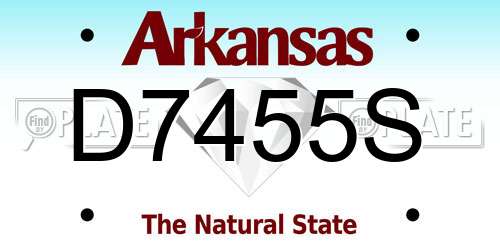 D7455S Arkansas License Plate