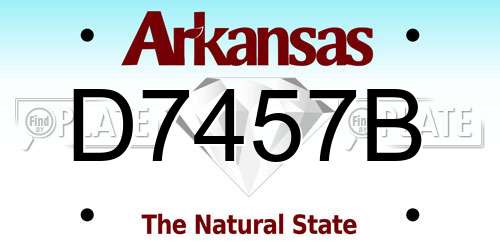 D7457B Arkansas License Plate