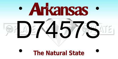 D7457S Arkansas License Plate