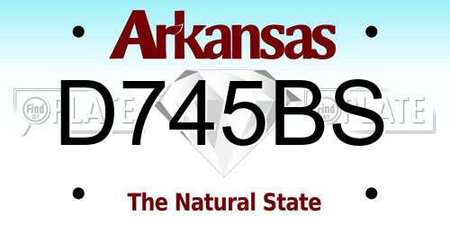 D745BS Arkansas License Plate