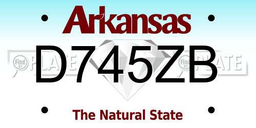 D745ZB Arkansas License Plate