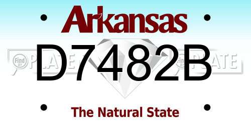 D7482B Arkansas License Plate