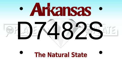 D7482S Arkansas License Plate