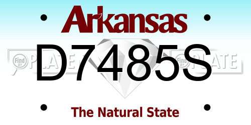 D7485S Arkansas License Plate