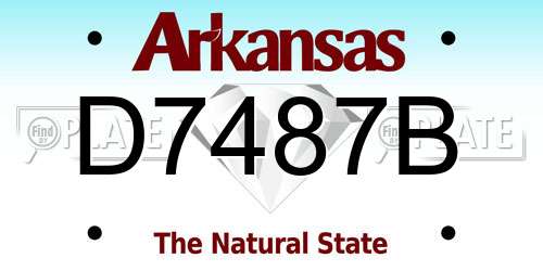 D7487B Arkansas License Plate