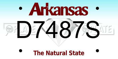 D7487S Arkansas License Plate