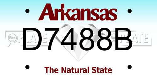 D7488B Arkansas License Plate