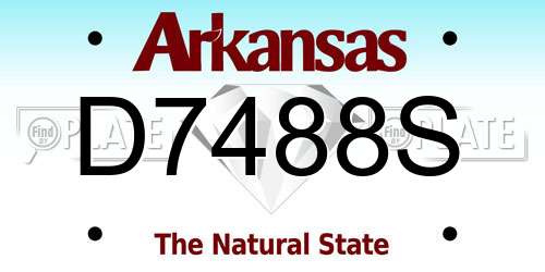 D7488S Arkansas License Plate
