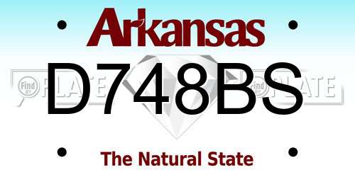 D748BS Arkansas License Plate