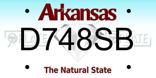 D748SB Arkansas License Plate