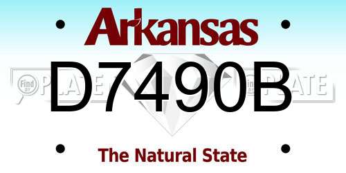 D7490B Arkansas License Plate