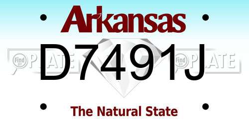 D7491J Arkansas License Plate