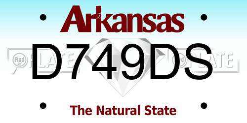 D749DS Arkansas License Plate
