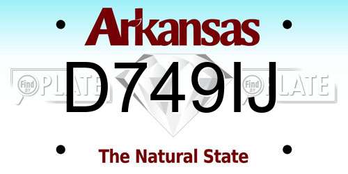 D749IJ Arkansas License Plate