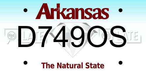 D749OS Arkansas License Plate