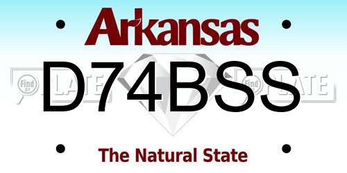 D74BSS Arkansas License Plate