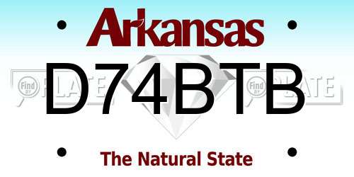 D74BTB Arkansas License Plate