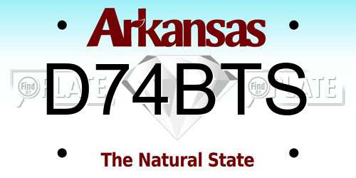 D74BTS Arkansas License Plate