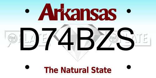 D74BZS Arkansas License Plate