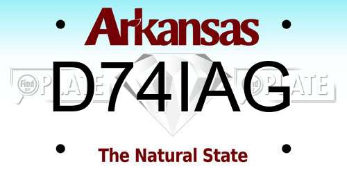 D74IAG Arkansas License Plate