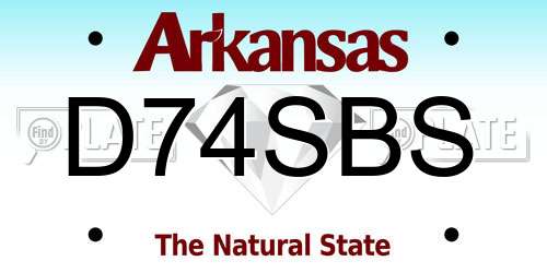 D74SBS Arkansas License Plate