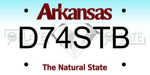 D74STB Arkansas License Plate