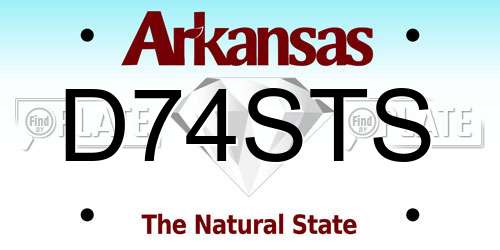 D74STS Arkansas License Plate