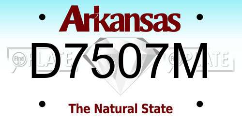 D7507M Arkansas License Plate
