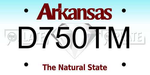 D750TM Arkansas License Plate