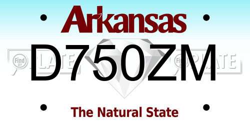 D750ZM Arkansas License Plate