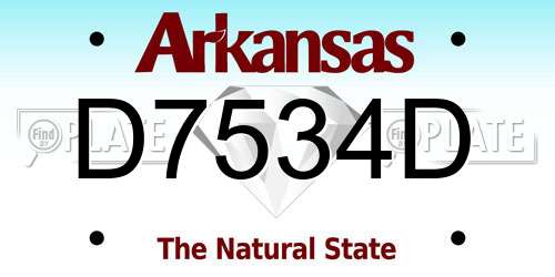 D7534D Arkansas License Plate