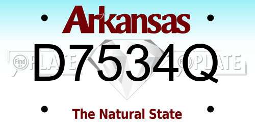 D7534Q Arkansas License Plate