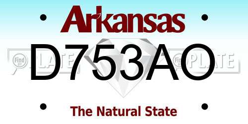 D753AO Arkansas License Plate