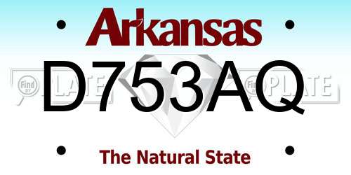 D753AQ Arkansas License Plate