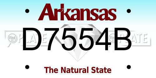 D7554B Arkansas License Plate