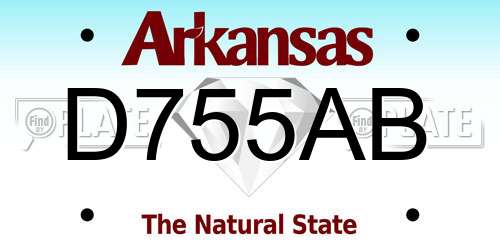 D755AB Arkansas License Plate