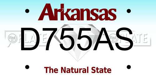 D755AS Arkansas License Plate