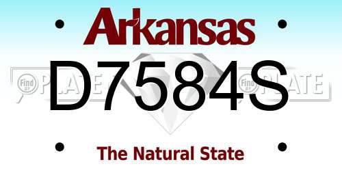 D7584S Arkansas License Plate