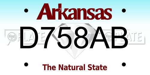 D758AB Arkansas License Plate