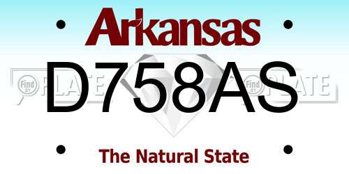 D758AS Arkansas License Plate