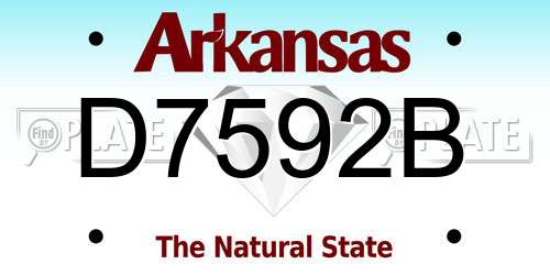 D7592B Arkansas License Plate