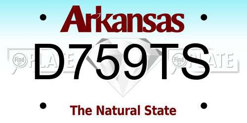 D759TS Arkansas License Plate