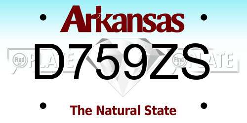 D759ZS Arkansas License Plate