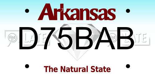 D75BAB Arkansas License Plate