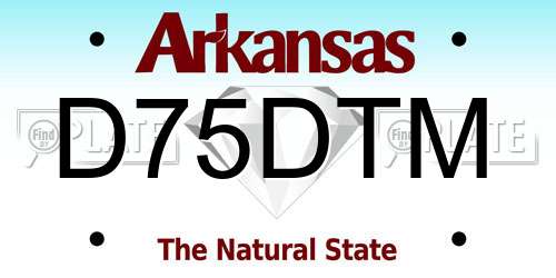 D75DTM Arkansas License Plate