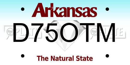 D75OTM Arkansas License Plate