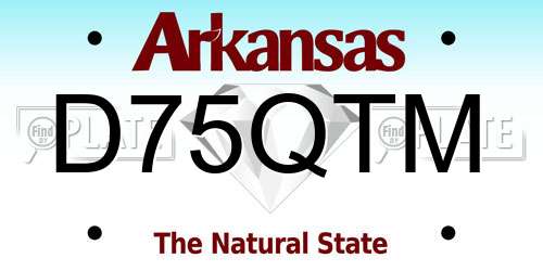 D75QTM Arkansas License Plate
