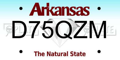 D75QZM Arkansas License Plate